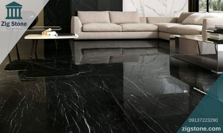 سنگ مشکی برای کف پذیرایی