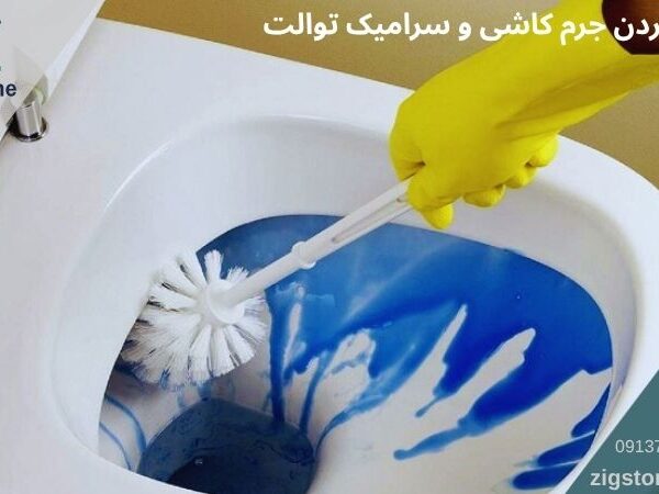 پاک کردن جرم کاشی و سرامیک توالت
